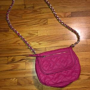 Betsey Johnson Heart-Quilted Pink Purse
